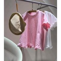 Pink Short-sleeved T-shirt with Fungus for Women Fashion Loose Crop Top L rožinė