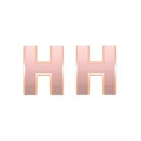 Hermes Mini Pop H Gold Plated Earrings Women earrings Rose-Gold H608002FO85 Box+Shopping Bag