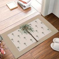Beach Themed Palm Tree Welcome Mat Absorbent Indoor Outdoor Door Mat for Patio Kitchen Holiday Porch Decor 50X80CM