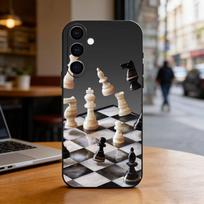 Competitive Chess Game Phone Case Black Silicone Soft For Samsung Galaxy A73,A72,A71,A70,A53,A52,A51 Samsung a32 4g