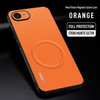 For iPhone 16E Case Luxury Car Magnetic Holder Phone Case For iPhone 16E 5G iPhone16E Silicone Shockproof Protective Back Cover For iPhone 16E oranžinė