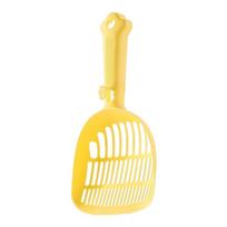 Plastic Material Cat Litter Scoop Fine Holes Durable Construction Pet Poop Cleaning Shovel Long Handle Fine Pores šviesiai geltonos spalvos