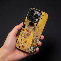 Art of G-Gustav Klimt Phone Case For iPhone17, 16,15,14,13,12 Pro Max Black Candy Matte Shockproof Cover iPhone14