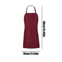 Aprons For Cooking Water Resistant Bib With 2 Pockets Mens Apron For Baking Grilling BBQ Butcher Painting Barber Cleaning Work raudona