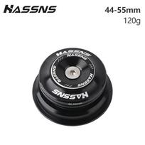 HASSNS Bicycle Tapered Headset 44-55/44-56 Mountain Bike Headset Mtb Steering Bearings Integrated Head Set 1 1/8 Steering Box HA 44-55 Black