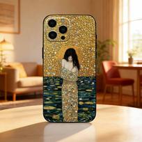 Art of G-Gustav Klimt Phone Case For iPhone17,16,15,14,13,12 Plus,Max Soft Silicone Black Cover iPhone13PRO