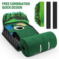 Professional Golf Putting Practice Equipment Three Hole Indoor and Outdoor Universal Putting Practice Blanket Swing Trainer žalia