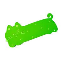 Large Capacity Pen Pouch Cat Shape Stationery Box Portable Storage Bag  Office žalia