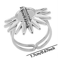 Double Layered Half Sun Charm Ring Fit DIY Stone Crystal Yourself Stainless Steel Open Adjustable Rings For Women Men's Jewelry adjustable