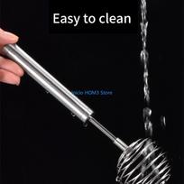 A5YD Stainless Steel Spirals Spring Whisk Eggs Beater Manual Press Type Mixer Kitchen Baking Tool Handheld Butter Eggs Mixer CN