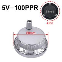 1Pc Handwheel CNC Pulser 60mm Pulse 100 5V 4Pin 6Pins Manual Pulse Generator Hand Wheel CNC Machine Rotary Encoder