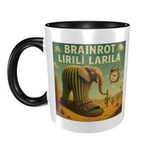 Lirili Larila Funny Italian Brainrot Meme Mug Funny Ceramic Coffee Cups Tea Mugs Milk Cup Drinkware Gift for Friends One Size