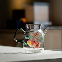 High borosilicate glass teapot, heat-resistant transparent teapot, used for brewing flower green tea, home office kitchen