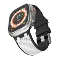 Silicone Strap For Apple Watch Band Ultra 2 49mm Series 10 9 8 7 45mm 42mm 46mm Sports bracelet wristband iWatch 6 5 4 SE Correa S10-46mm 42 44 45 49 juoda balta spalva