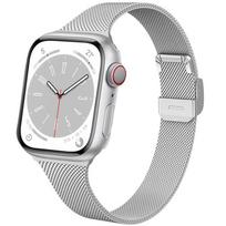 Silm Milanese Strap For Apple Watch Band 11 10 9 8 7 46mm 42mm 45mm 41mm Ultra 3/2 49mm Metal Bracelet iWatch 6 5 4 SE 44mm 40mm S11-10 42mm 40 41mm sidabras