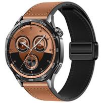 20mm 22mm Silicone+Leather Strap for Huawei Watch GT6/GT5-4 Pro Magnetic Bracelet for Samsung Watch 7 6 5 4 Xiaomi Watch S4-3-2 Galaxy Watch 7 6 5 4