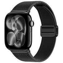 Silicone+Leather Strap for Apple Watch 11 10 42mm 46mm Ultra 3 49mm Magnetic Bracelet iWatch 9 8 7 6 5 SE3 45/41mm 40/44mm Band Series 10-11 46mm juoda