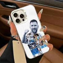 GOAT football player M-messi Phone Case For iPhone 17,16,15,14,13,12,11 Plus,Pro Max,XS,white silver phone case iPhone14Plus