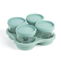 ABBY-Glass Children Food Containers With Silicone Lids,Children Food Storage Jars With Tray,Microwave And Dishwasher Safe
