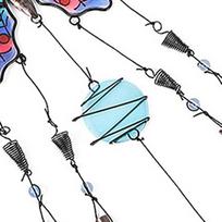 ABBY-Home Decoration Metal Wind Chime Garden Outdoor Decor Hanging Pendant Gifts mėlyna