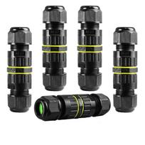 ABBY-5 PCS IP68 Waterproof 2 Way 3-Core Junction Box Electrical Cable Connector Black Nylon Outdoor Repair Cables juoda