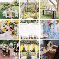 ABBY-2X Chiffon Table Runner 27X118 Inches Romantic Wedding Sheer Bridal Party Table Decorations Shower Decorations