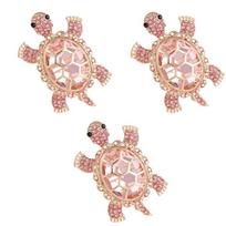 ABBY-Full Diamond Turtle Brooch High-End Niche Design Rhinestone Brooch Pin European And American Brooch rožinė