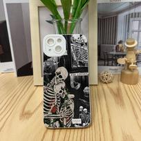 Skeleton Hug Pattern Phone Case Suitable for iPhone 17 16 15 14 13 12 11 Pro/Max/Plus Anti Drop and Anti Shock Back Cover iPhone 15ProMax