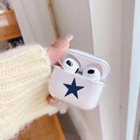 Blue Star Pattern Earphone Protective Cover for AirPods Pro2/Pro3/Pro Anti Drop Earphone Cover for AirPods 4/3/1/2 Anti Shock AIRPODSPRO3
