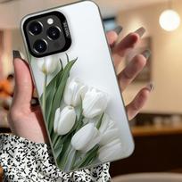 White tulip bouquet phone case suitable for iPhone 17 16 15 14 13 12 11 Pro/Max/Plus anti drop and shockproof back cover iPhone 15