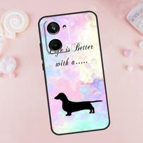Cartoon Dachshund Sausage Dog For Realme 12 11 10 9 Pro Plus C67 C55 C53 C35 C33 C30 C25s C21Y C15 GT Neo5 GT3 GT5 Case Realme C21Y C25Y