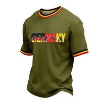 Men Casual Soccer Print Quick Dry Lightweight Mesh Breathable Crew Neck Short Sleeve Shirt for Outdoor Sports Activities L armijos žalia spalva