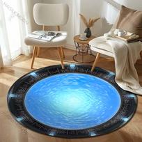 Interstellar Travel Stargate Print Round Rugs Carpet Child Room Floor Mats Playroom Upholstery Living Room Bedroom  Gaming Rug 60cm x 60cm