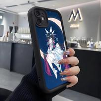 COLUMBINA Genshin Phone Case For IPhone Air 17 Pro Max 16 E 15 14 Pro Max 13 12 11 Mini Plus Soft Silicone Black Cover iPhone17 Pro