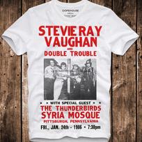 T Shirt Stevie Ray Vaughan Double Trouble Live Tour Concert Poster Blues Rock Retro Vintage S įvairiaspalvis