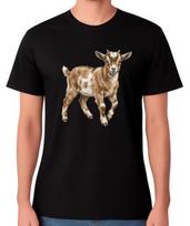 Baby Goat T-Shirt Cute Farm Animal Kid Goat Graphic Unisex Tee S įvairiaspalvis