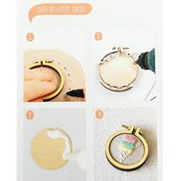 Mini Round Wooden Embroidery Hoop Cross-Stitch Frame for Adults DIY Crafts 2cm