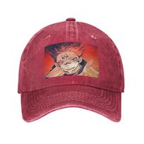 Sukuna Ryomen  Jujutsu Kaisen Washed Denim Cap Casual Baseball Caps Adjustable Hat Summer Unisex Baseball Hats One Size