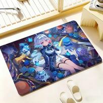 Genshin Impact Furina Floor Mat Bedroom Living Room Flannel Door Mat Non-Slip Home Decor 40x60cm