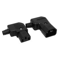 10A 250V Elbow IEC320 C13 C14 Power Plug Socket Cord Wiring Power Plug Assemble IEC Connector Outlet UPS Electrical Socket Plug SS-259