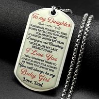 To My Son I Love You Pendant Necklace Stainless Steel Dog Tag Letters Chain Necklaces Gift Jewelry Love Dad Inspiration Kids