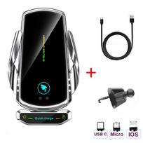 15w automobilinis belaidis įkroviklis skirtas iPhone 13 12 Samsung S20 Note10 infraraudonųjų spindulių automatinis telefono įkrovimo laikiklis universalus su magnetine galvute as picture sidabras