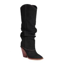 Krazing Pot Denim Autumn Winter Shoes Super High Heels European Design Pleated Decoration Keep Warm Thigh High Boots 34 juoda