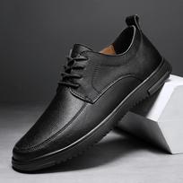 FashionBrand Man Leather Shoes Rubber Sole Casual Oxford Size 37-45 Men's Office Business Dress Flats Mens Split Leather Wedding Shoes 37 juoda