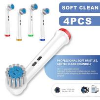 Oral-B Suderinamos Elektrinių Dantų Šepetėlių Galvutės - Minkštos, Patvarios Atsarginės Šepetėlių Galvutės Pažangiai Burnos Priežiūrai 4pc-EB17-XS