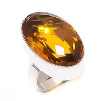Citrine Gemstone Handmade 925 Sterling Silver Jewelry Ring Size 6 G9v01