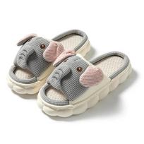 Fashion Elephant Casual Women's Slippers Home Luxury Designer Woman Shoes Flat Spring Fashion Hemp Casual Slides Indoor Elegant Footwear 36-37