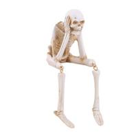 Helovino skeletas statula derva matyti kalbėti girdėti nedaryti blogio skeletas figūrėlė su kabančiomis kojomis vidaus židinio stalo lentynos dekorui A