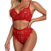 New sex suit lace three-point sex underwear S raudona