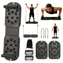 Multi Functional Folding Push Up Board with 2 Resistance Bands, Core Strength Training, Home Multifunctional Fitness Equipment juoda